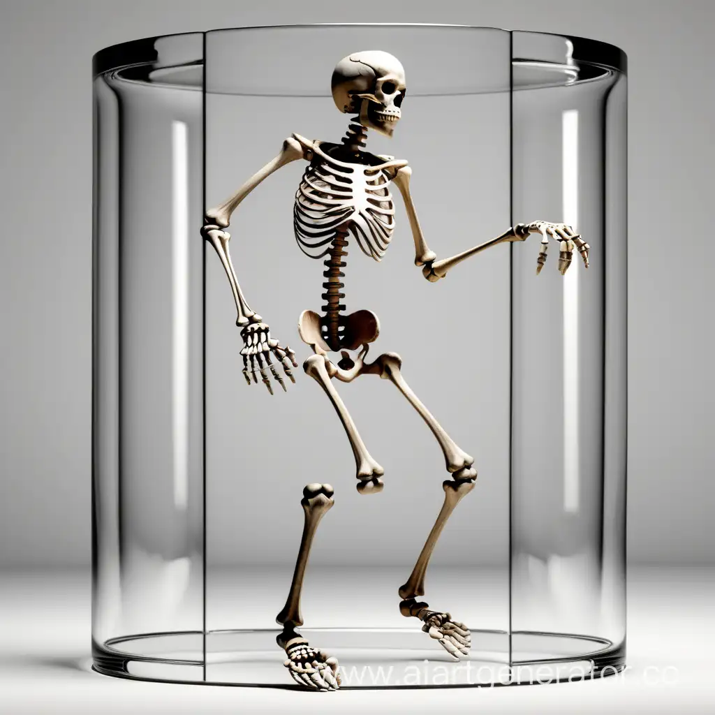 Скелет танцует в цилиндре