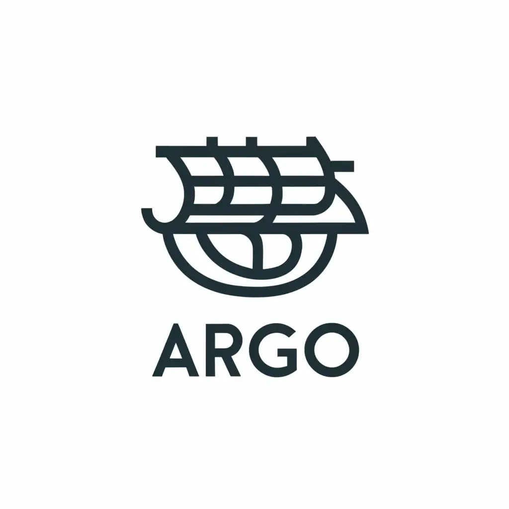 a logo design,with the text "Argo", main symbol:Ancient Greek Ship,Minimalistic,be used in Construction industry,clear background