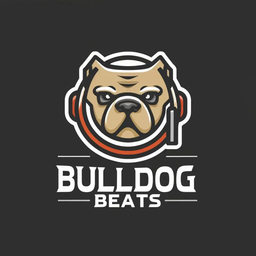 a logo design,with the text "Bulldog Beats", main symbol:computer speaker,Moderate,clear background