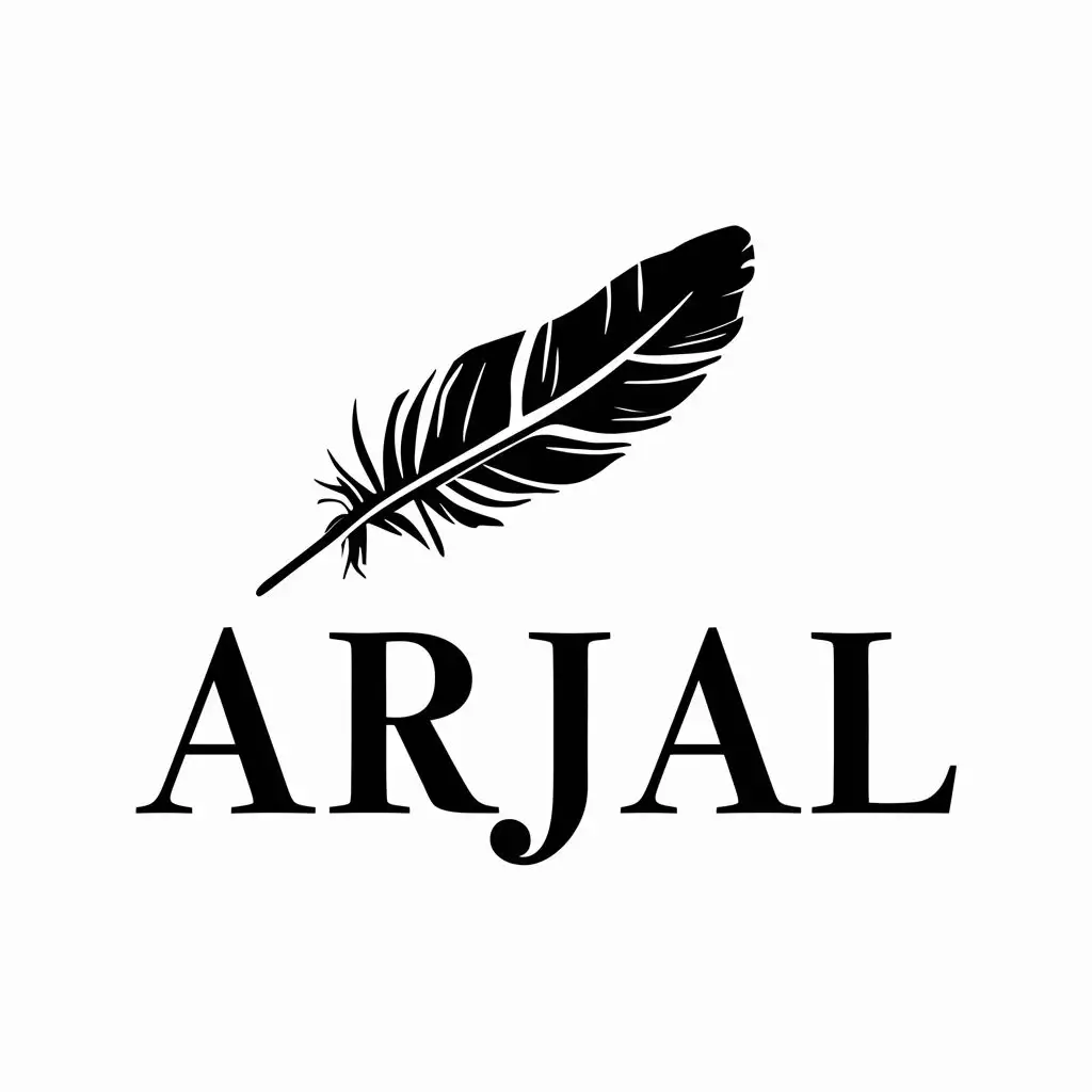 logo, FEATHER, with the text "ARJAL", typography, be used in Retail industry