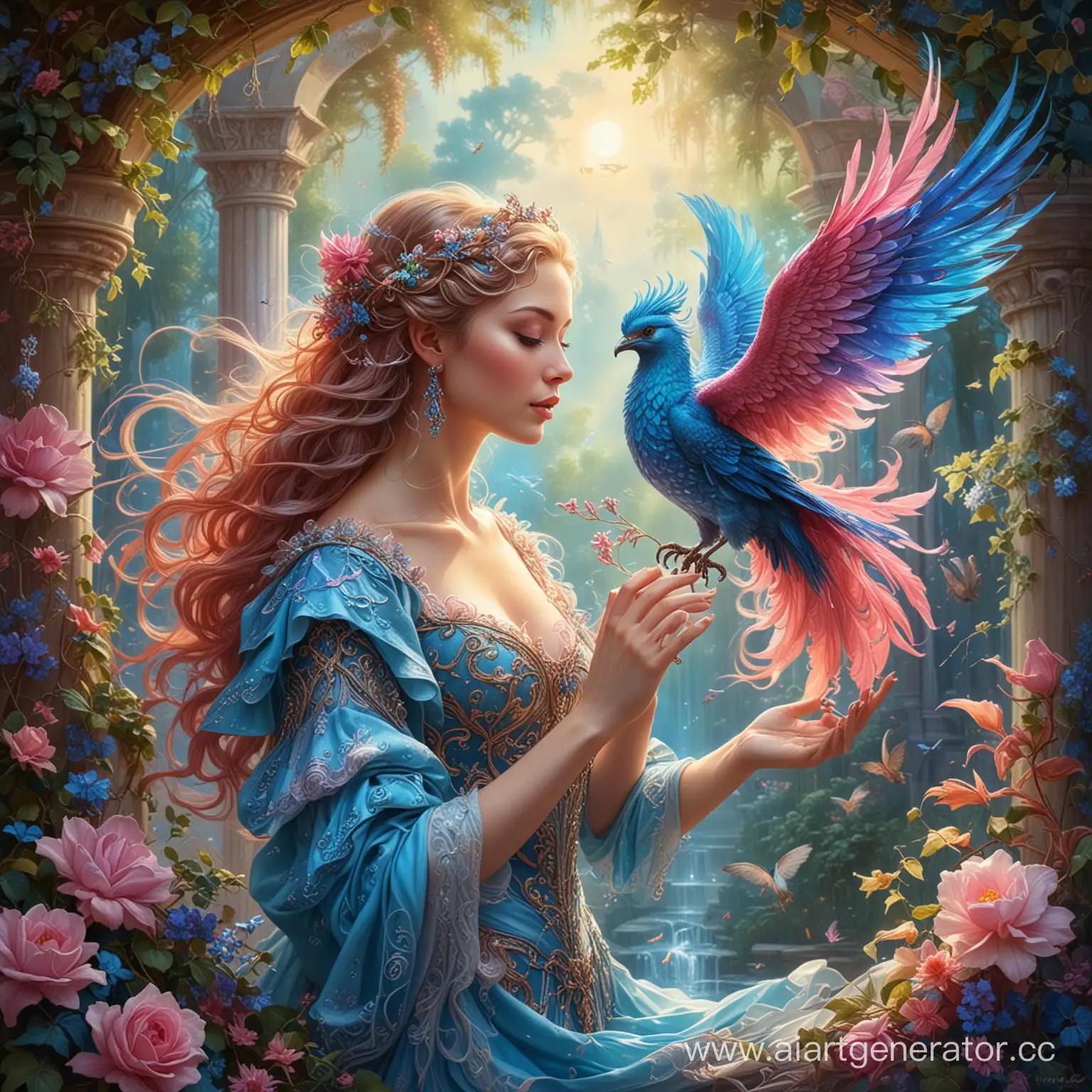 Enchanting-Firebird-Rococo-Style-Fantasy-Art-by-Josephine-Wall