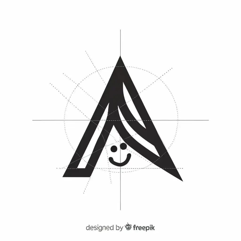 a logo design,with the text "A", main symbol:smile

,Moderate,clear background