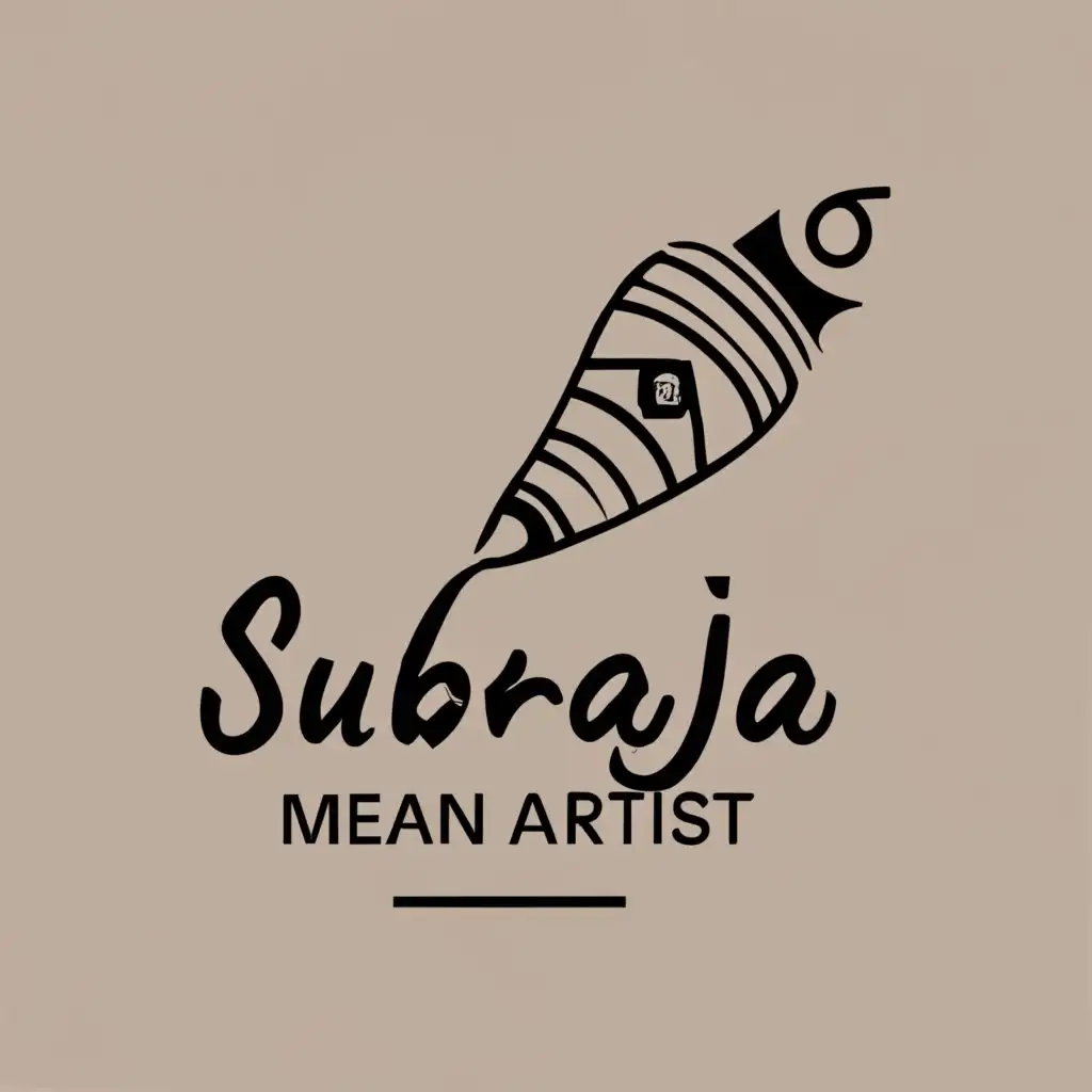 logo, A henna cone, with the text "Subraja Mehandi Artist", typography, be used in Beauty Spa industry. Show some bridal hands with mehandi