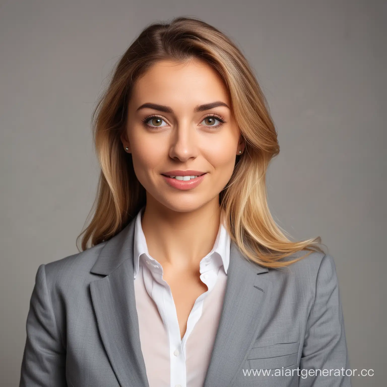 Surprised-Businesswoman-Looking-Left-with-Slight-Smile