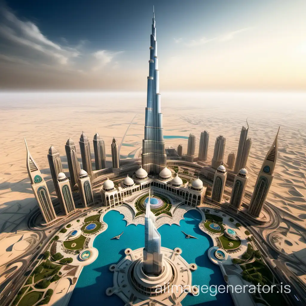 create a image of world most beautiful buildings, one Burj Khalifa, one Taj Mahal, each 2 parts of the image, Title word show " World Most Beautiful Buildings" wallpaper, square image, vibrant colors, 8k, UHD, HQ, for an coloring book, highly detailed, masterpiece, each color crisp and clear, high level color graphics,