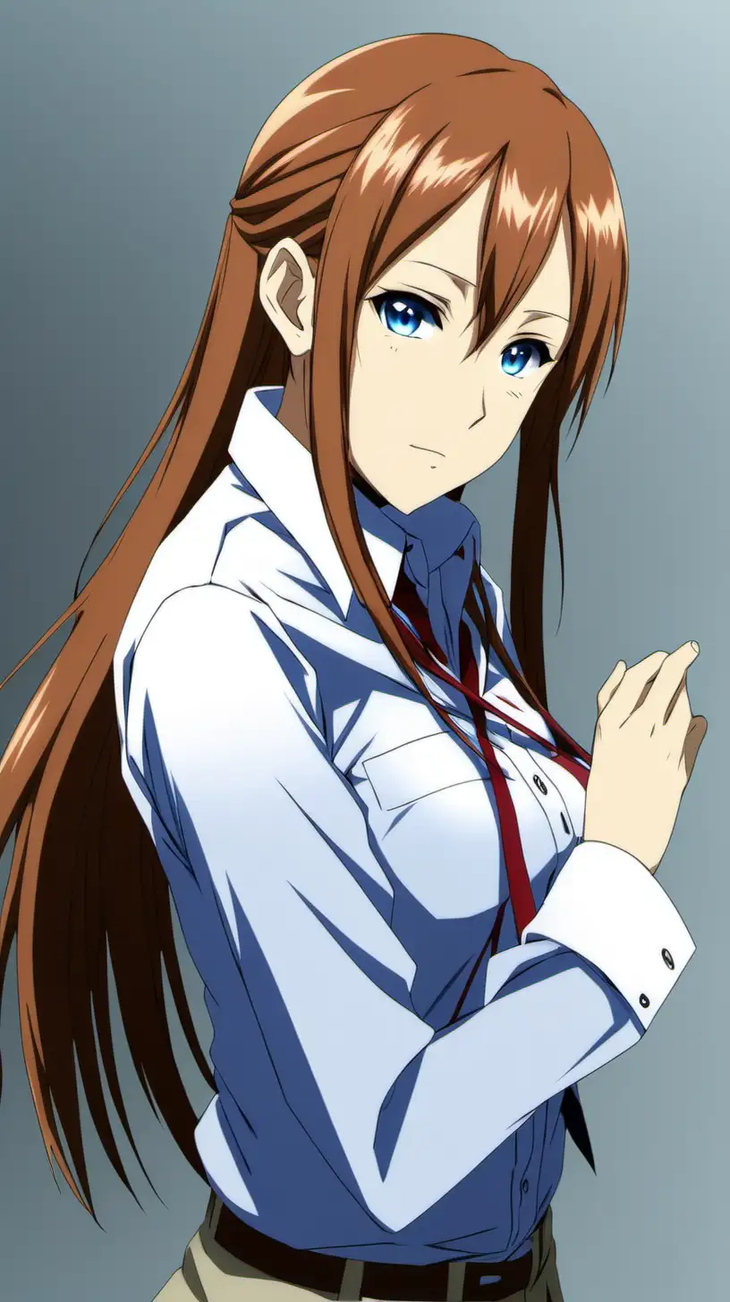 Asuna from sword art online  and a button-up shirt