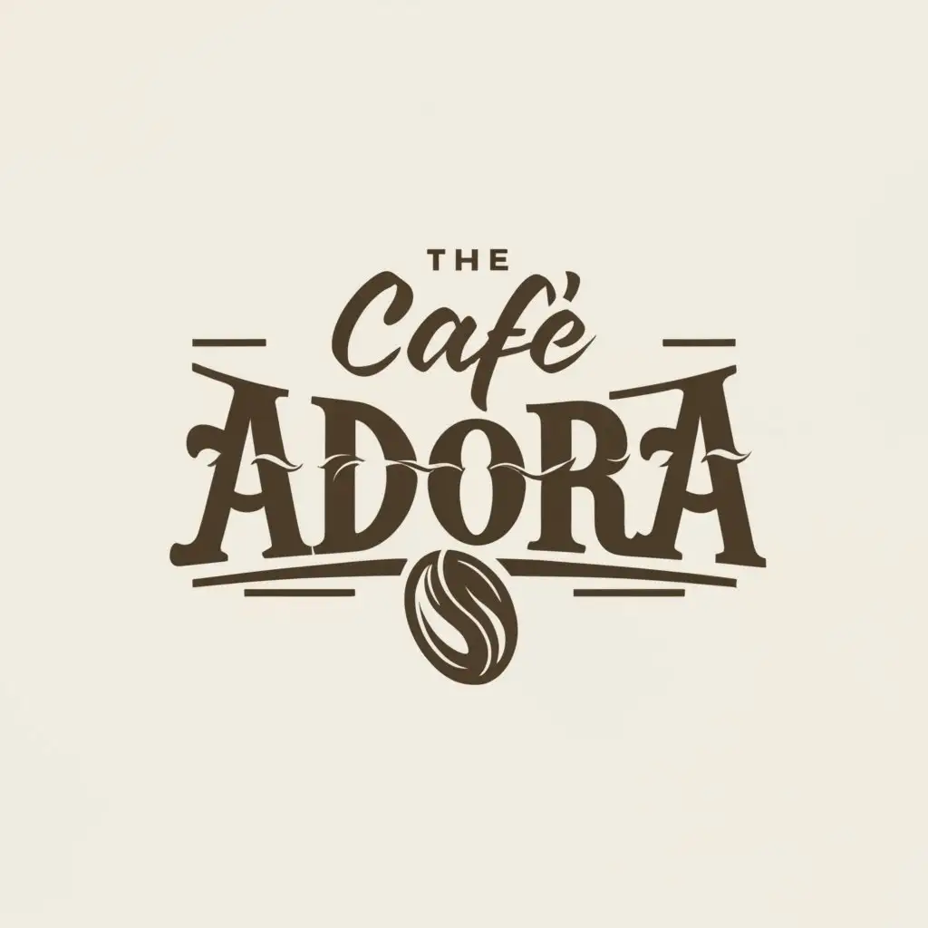 a logo design,with the text "THE CAFE ADORA", main symbol:COFFEE,Moderate,be used in Restaurant industry,clear background