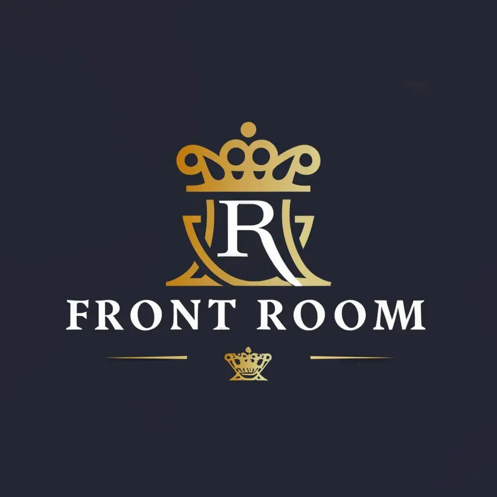 a logo design,with the text "front Room", main symbol:royal crown,Moderate,clear background