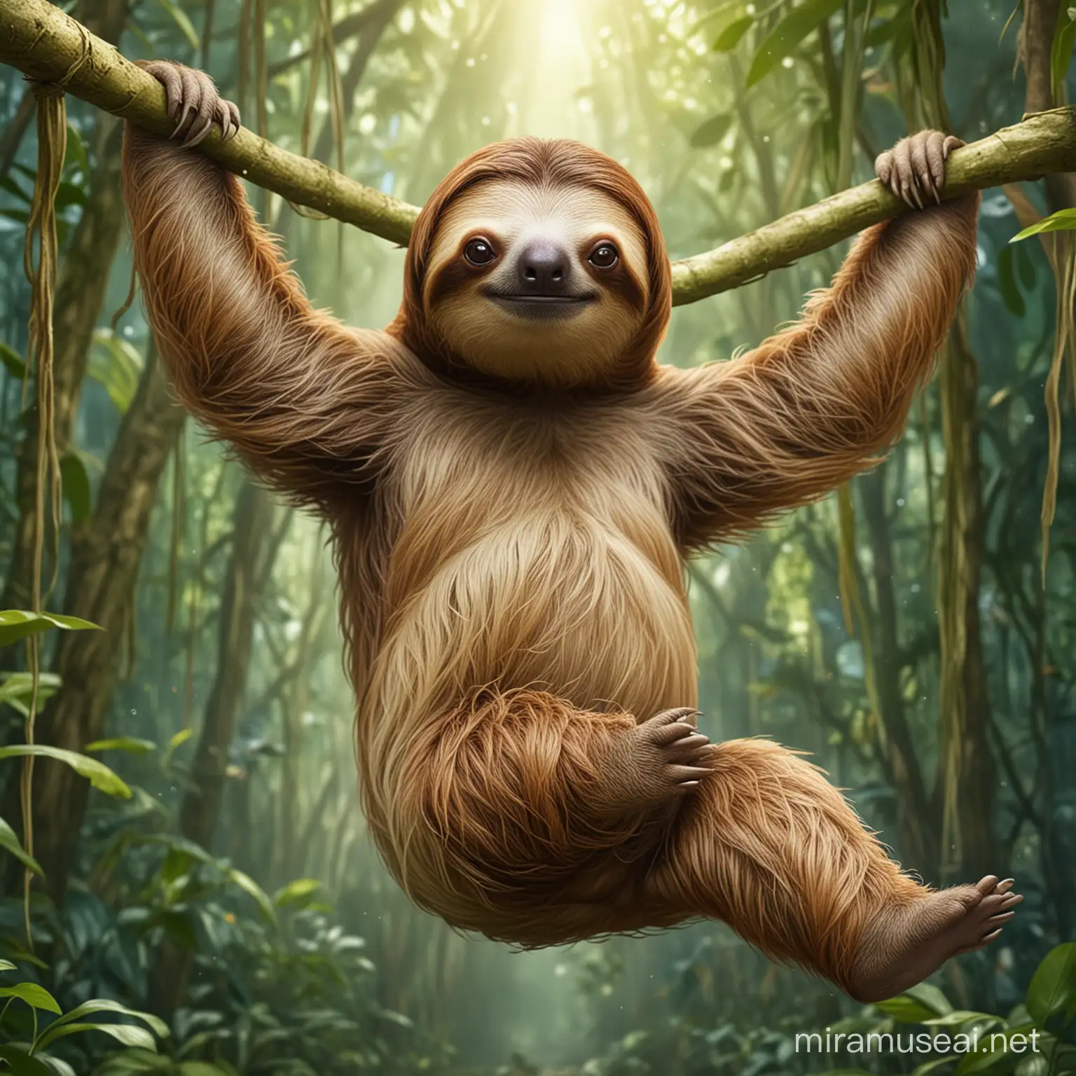 Humanized Sloth Enjoying a Lazy Day in the Sunshine