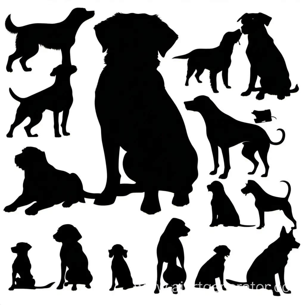 Black Dog Silhouette Vector in PNG Format | AI Art Generator