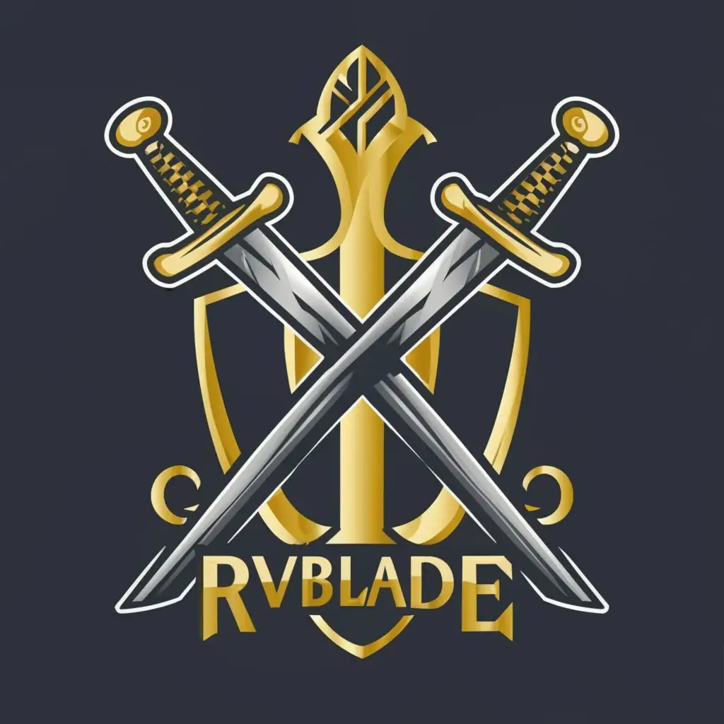 logo, Sword, with the text "RVBLADE", typography, be used in Entertainment industry