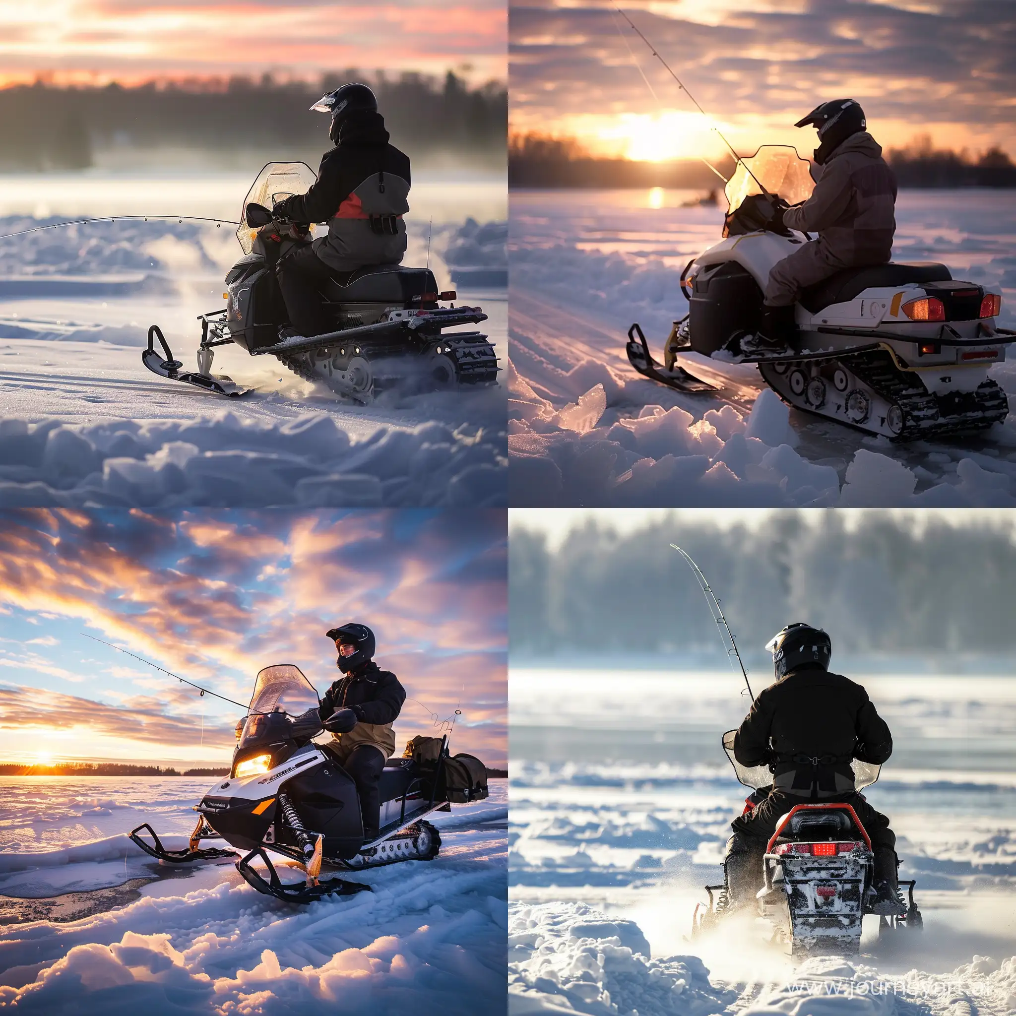 Winter-Ice-Fishing-Adventure-on-Snowmobile