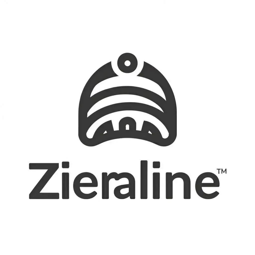a logo design,with the text "zieraline", main symbol:Simple beanie, white background,Minimalistic,clear background