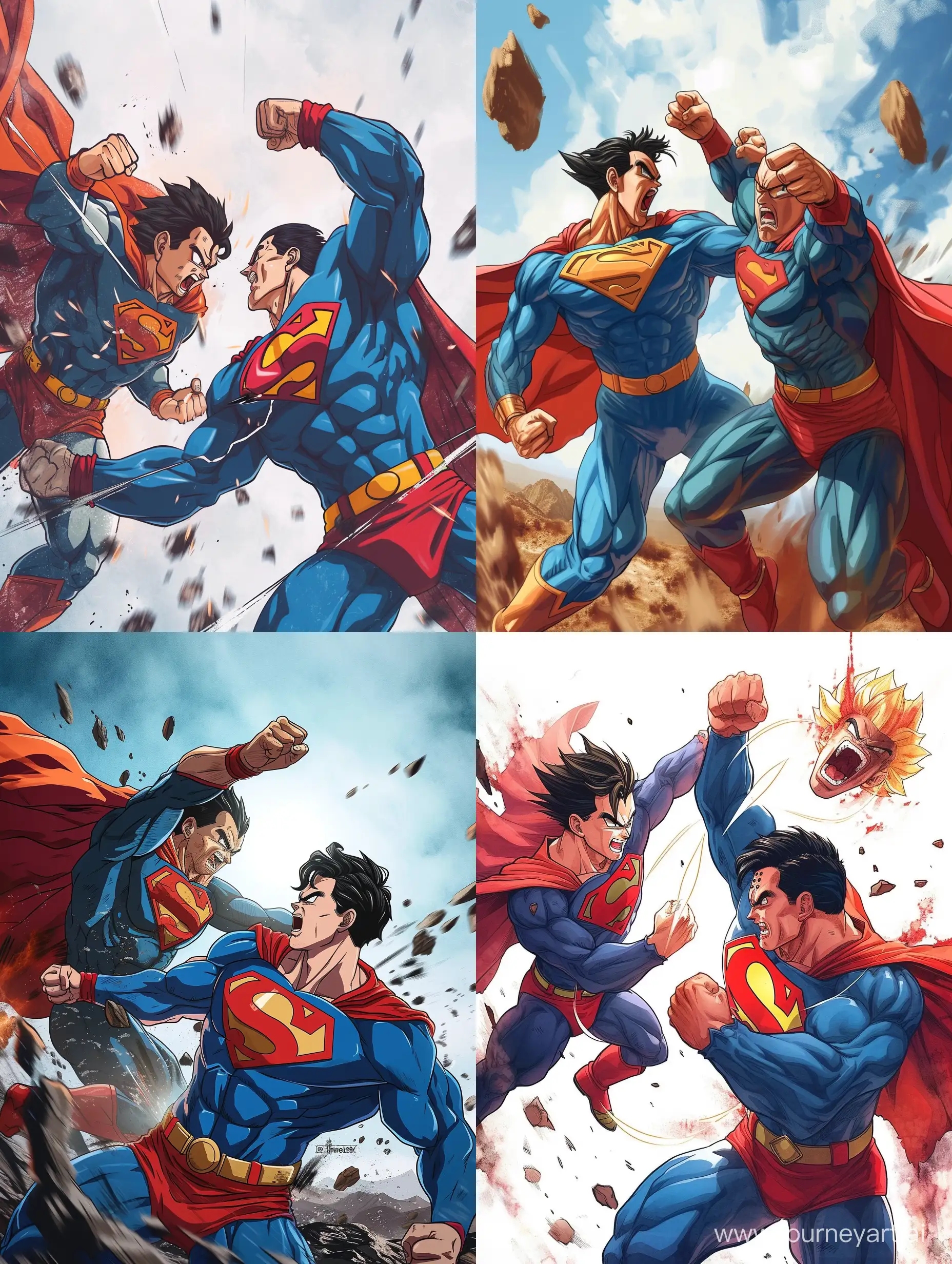 Epic-Battle-Goku-vs-Superman-Manga-Art