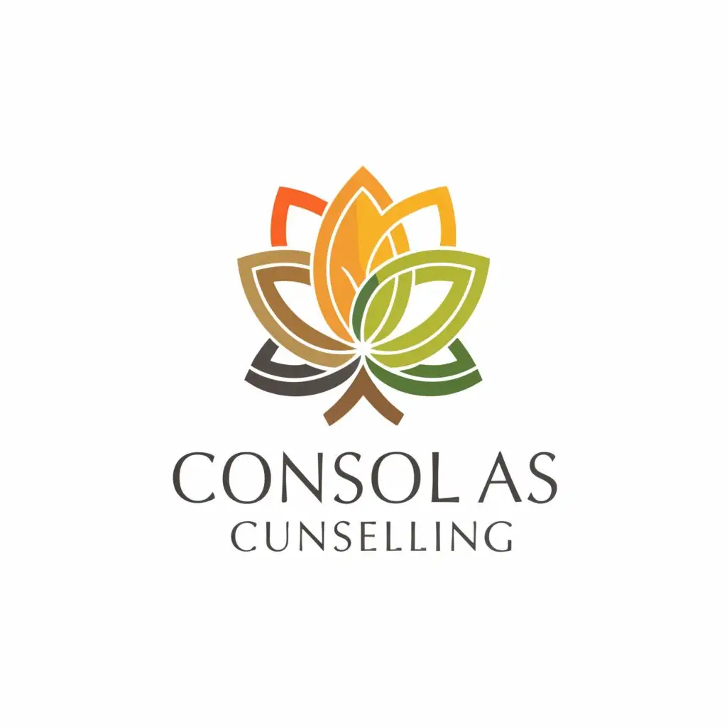 a logo design,with the text 'Consolas Counselling', main symbol:Flower, Leaf,Moderate,clear background