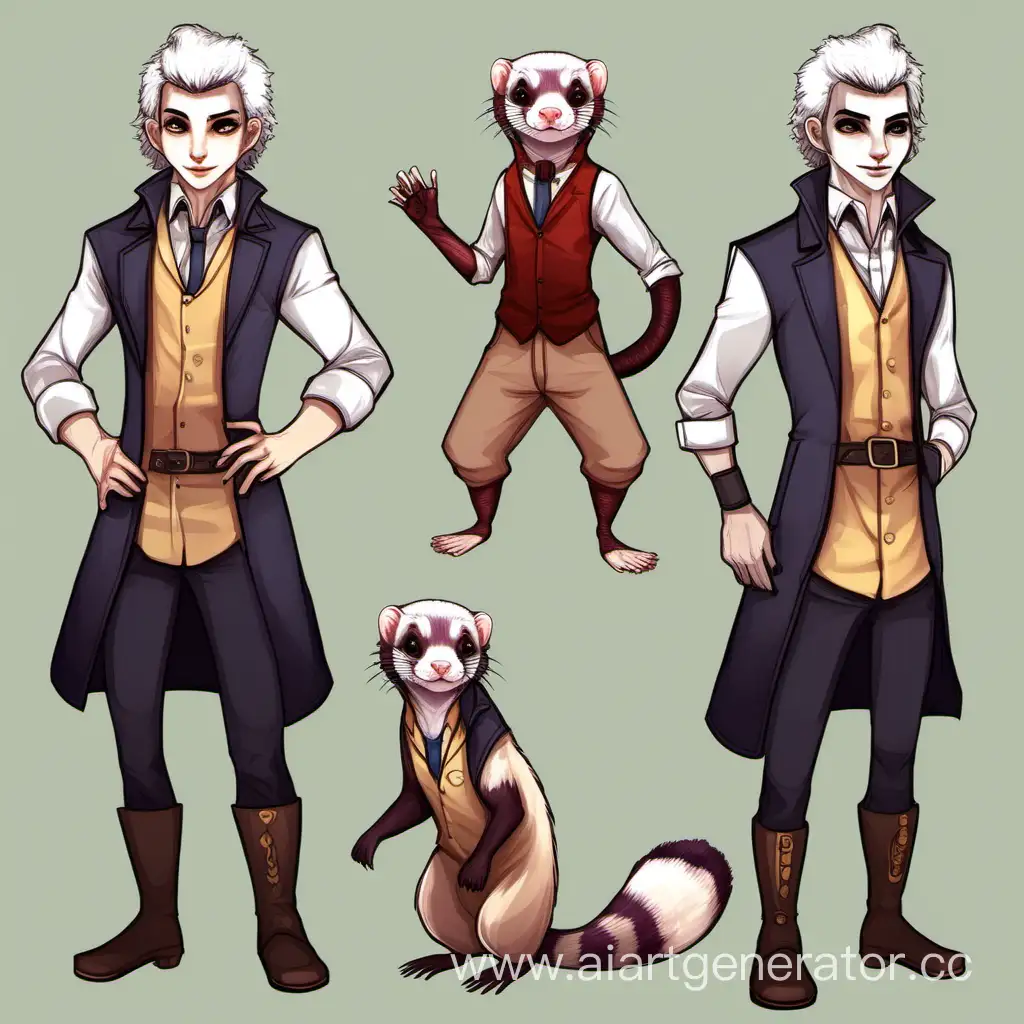 Adorable-Ferret-Humanization-Art