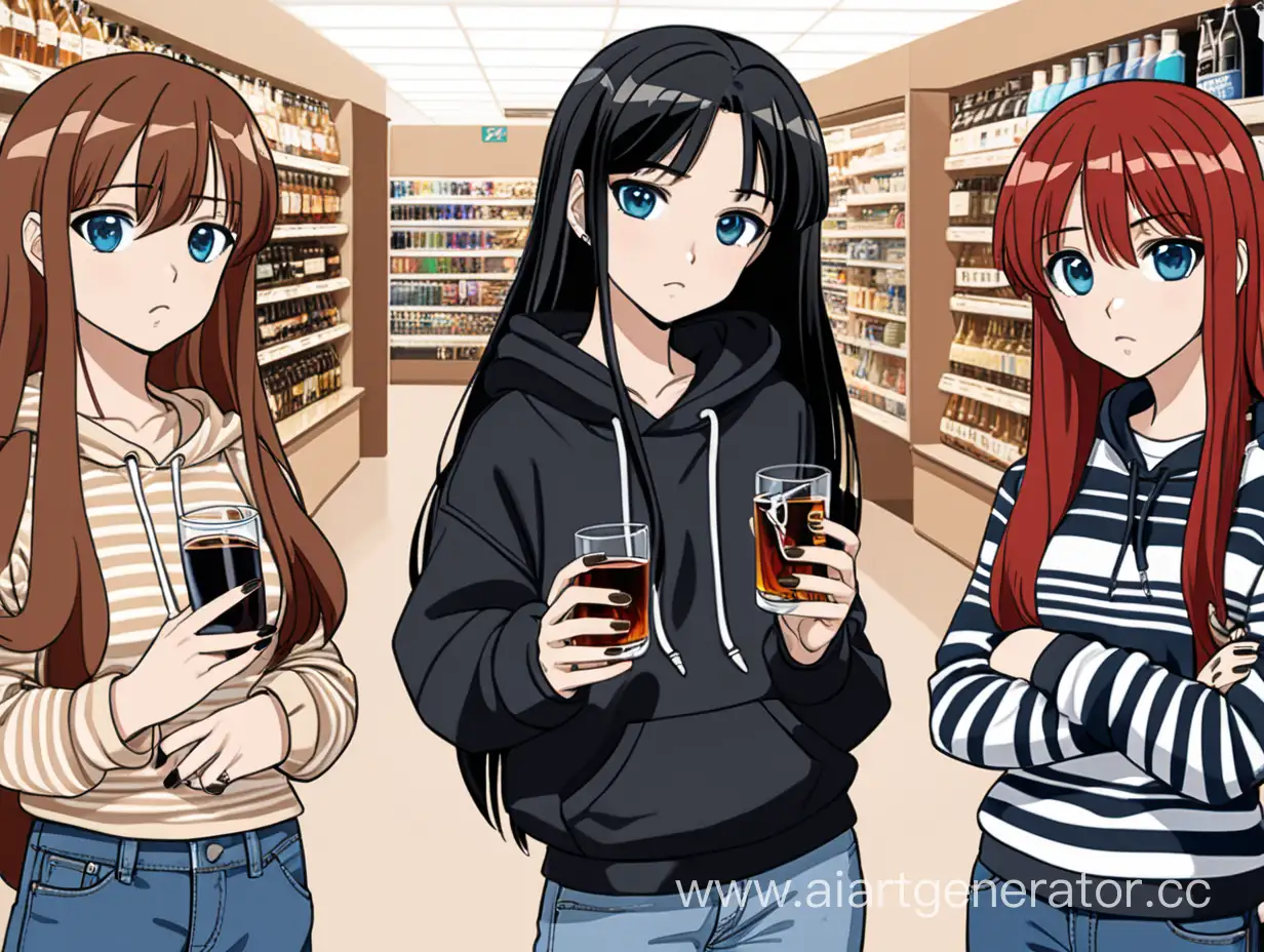 Anime-Style-Friends-Enjoying-Whiskey-and-Cola-at-Television-Store