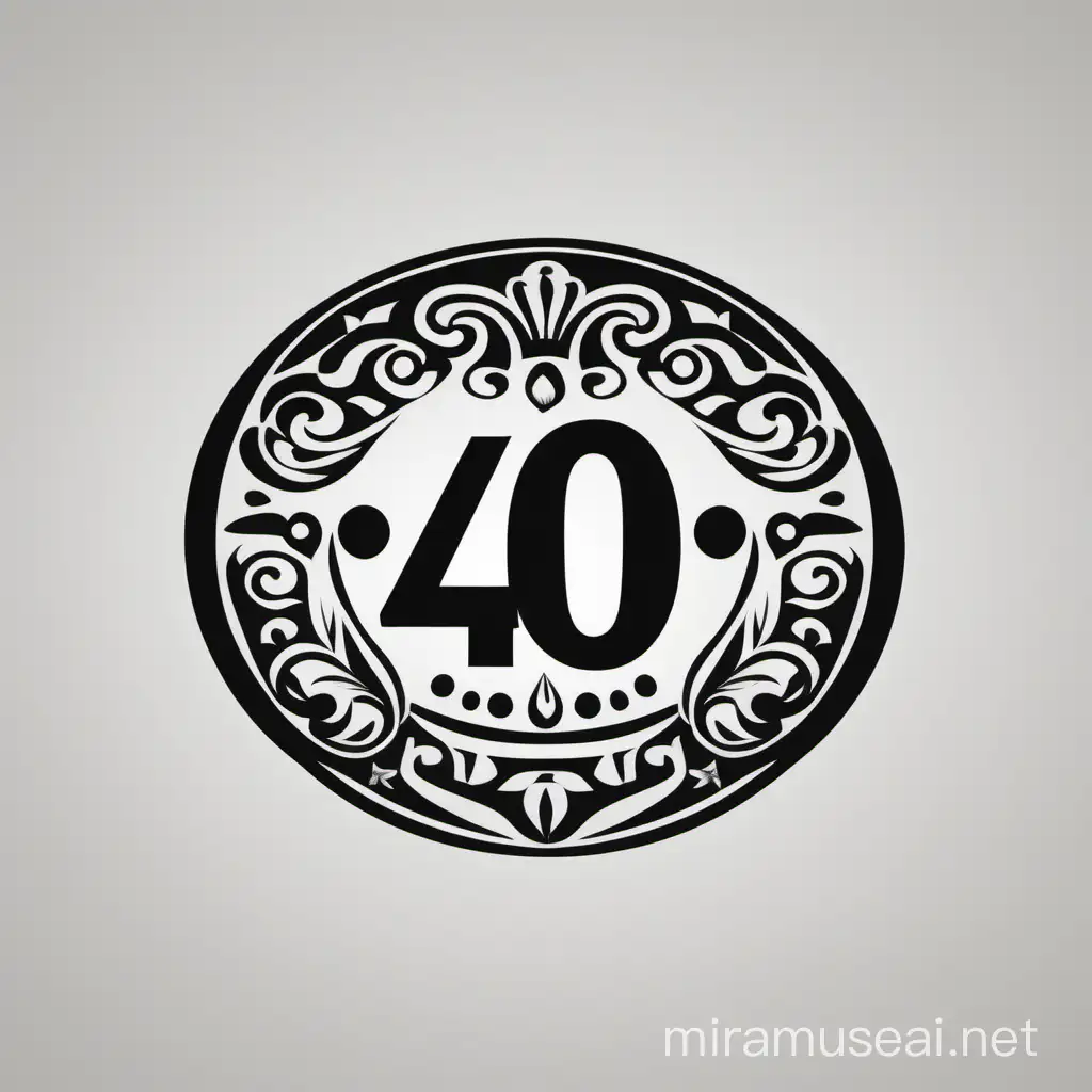 Black and White Logo Combining 40 and 50 with Mexican Flair