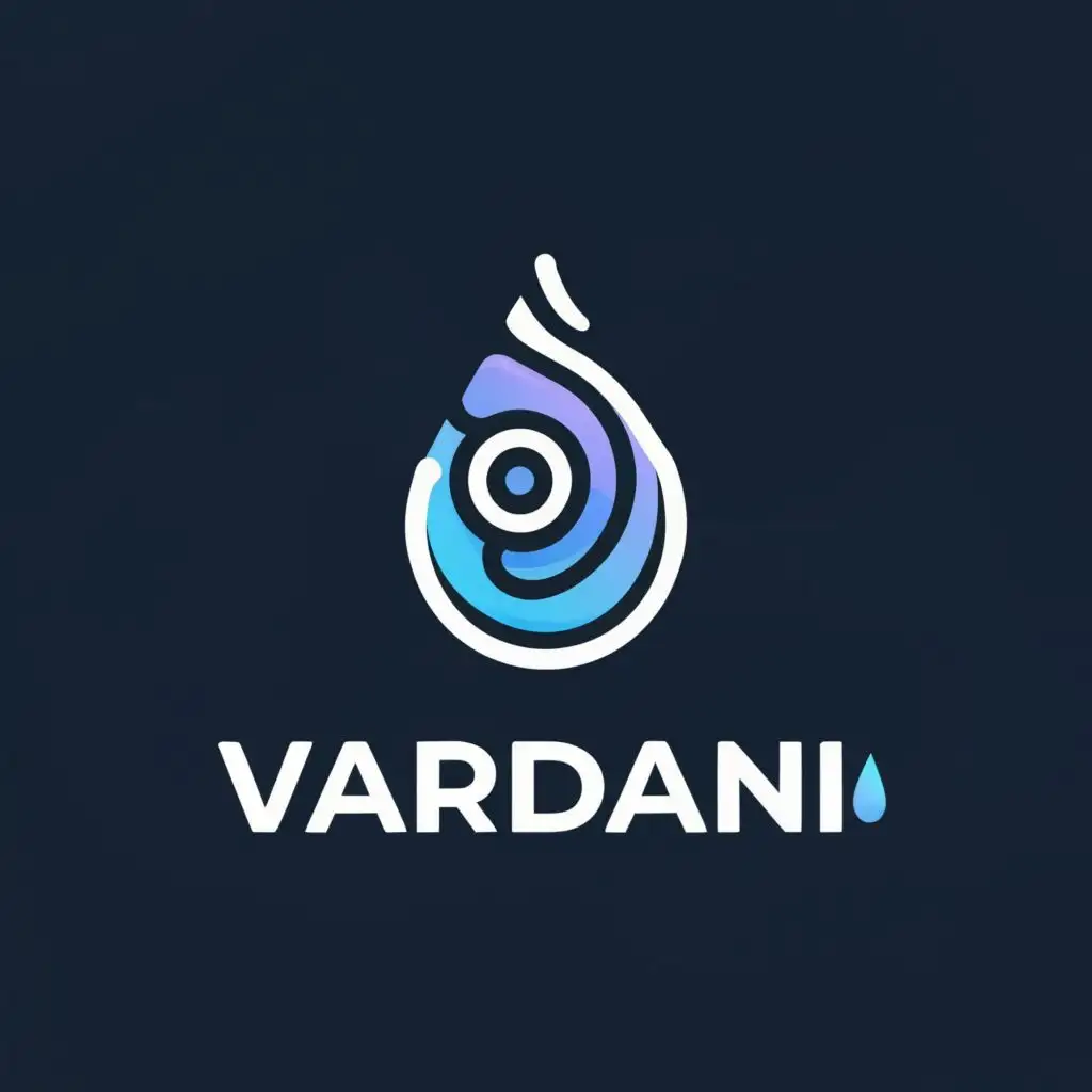 a logo design,with the text "vardani", main symbol:main symbol for our logo is oil drop,Moderate,clear background