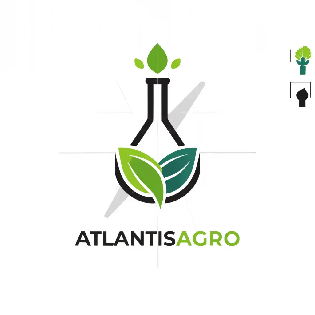 a logo design,with the text "Atlantis Agro", main symbol:agriculture chemistry,Minimalistic,be used in Real Estate industry,clear background