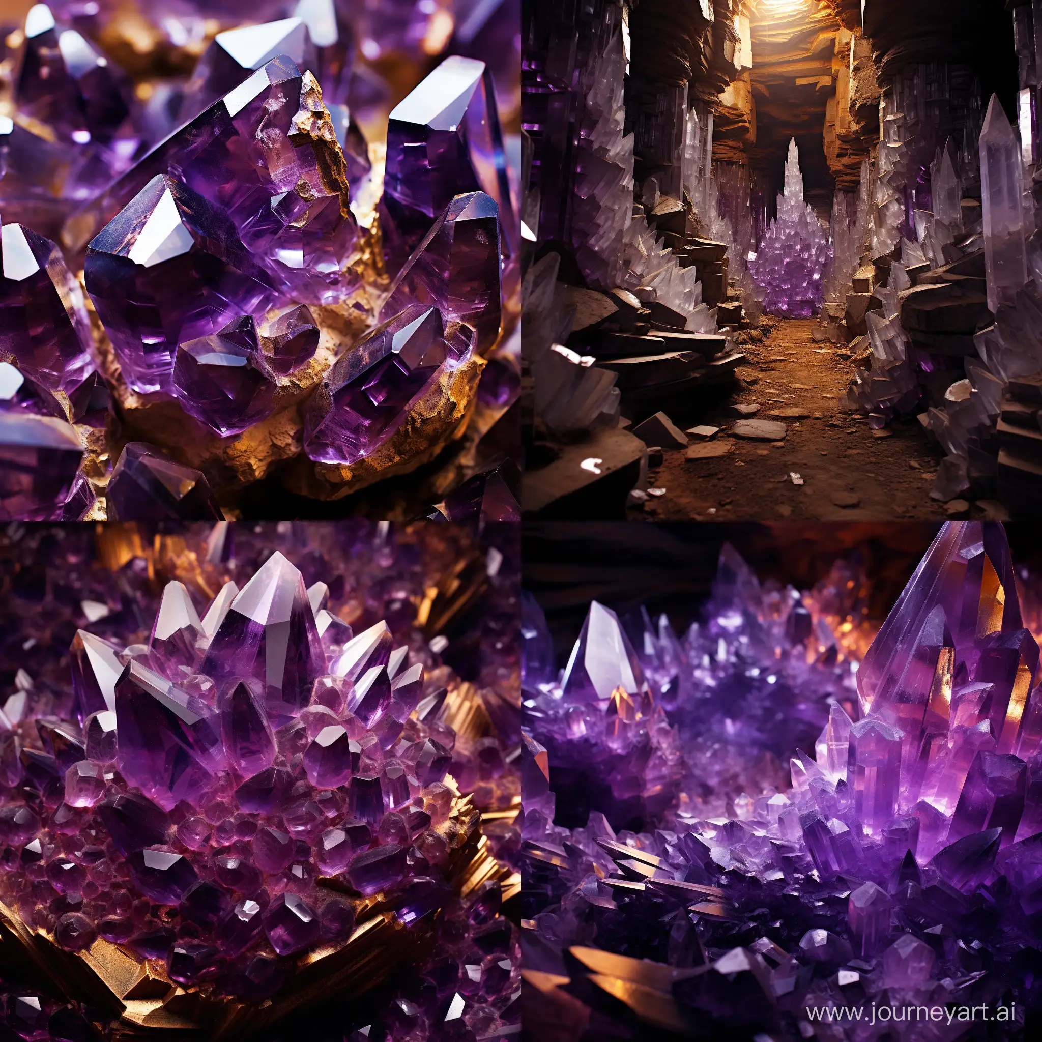 огромное хранилище золота... Фиолетовые кристаллы - накопители огромной энергии