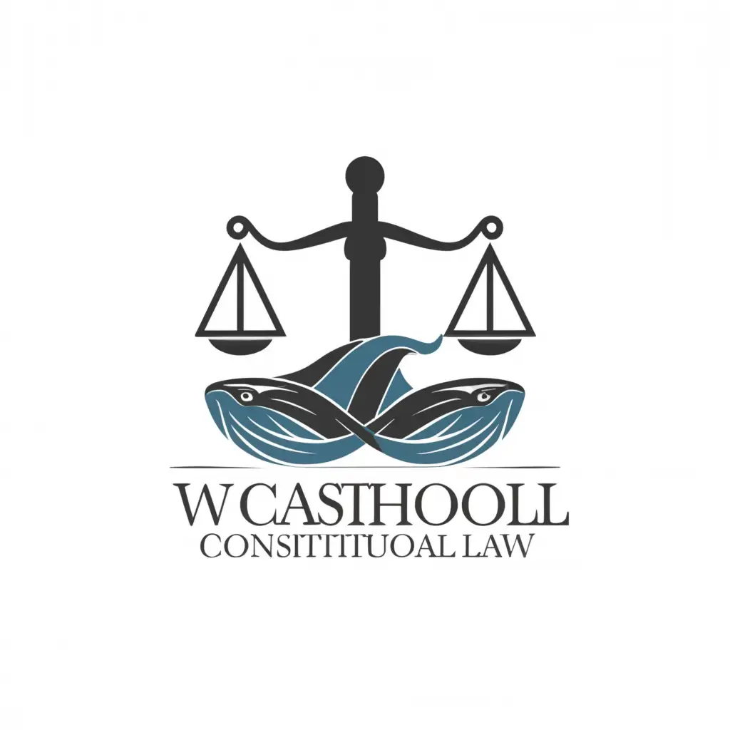 a logo design,with the text "school of constitutional law
S.E. Libanova", main symbol:three whales, scales of justice, law,Сложный,be used in Юридическая industry,clear background