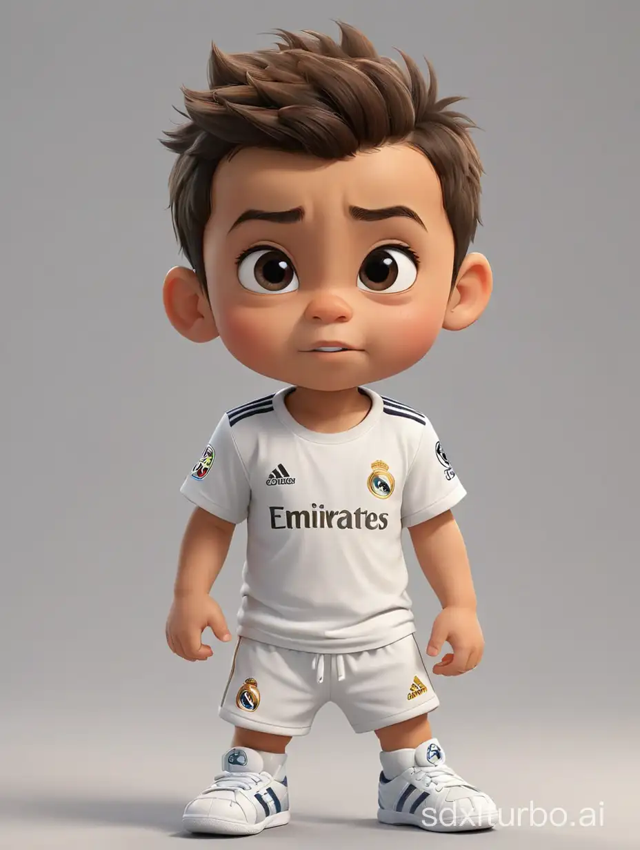 Indonesian-Baby-Boy-in-Real-Madrid-TShirt-and-Shoes-3D-Mascot-Illustration