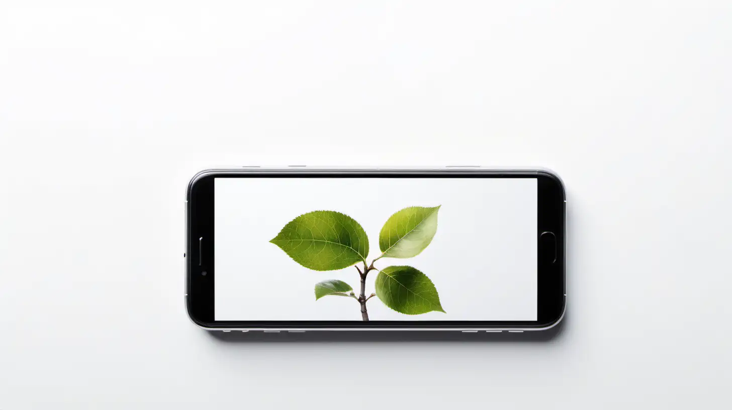 Artistic Minimalistic Nature Wallpaper on White Background for Apple Mobile Phone