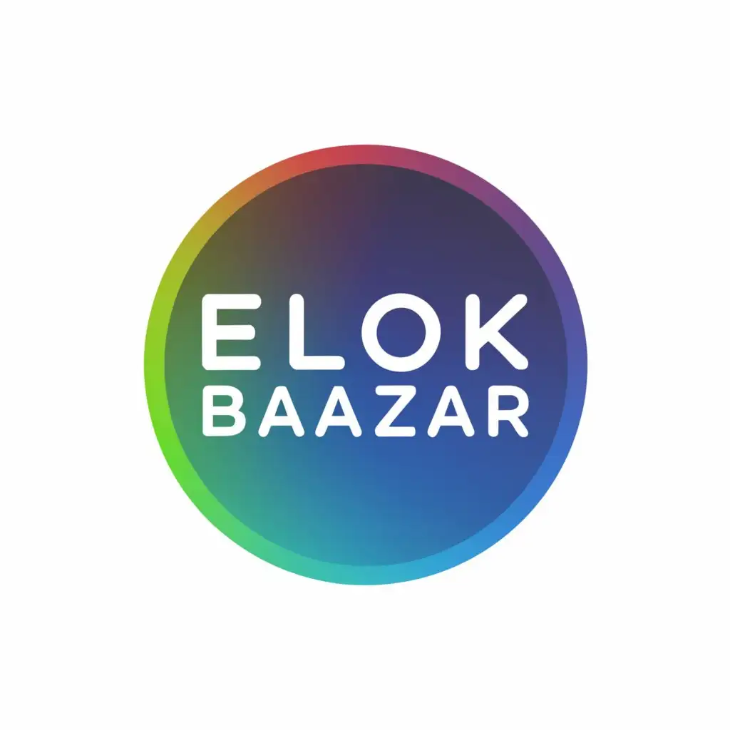 a logo design,with the text "Elok Bazar", main symbol:gradient,Minimalistic,clear background