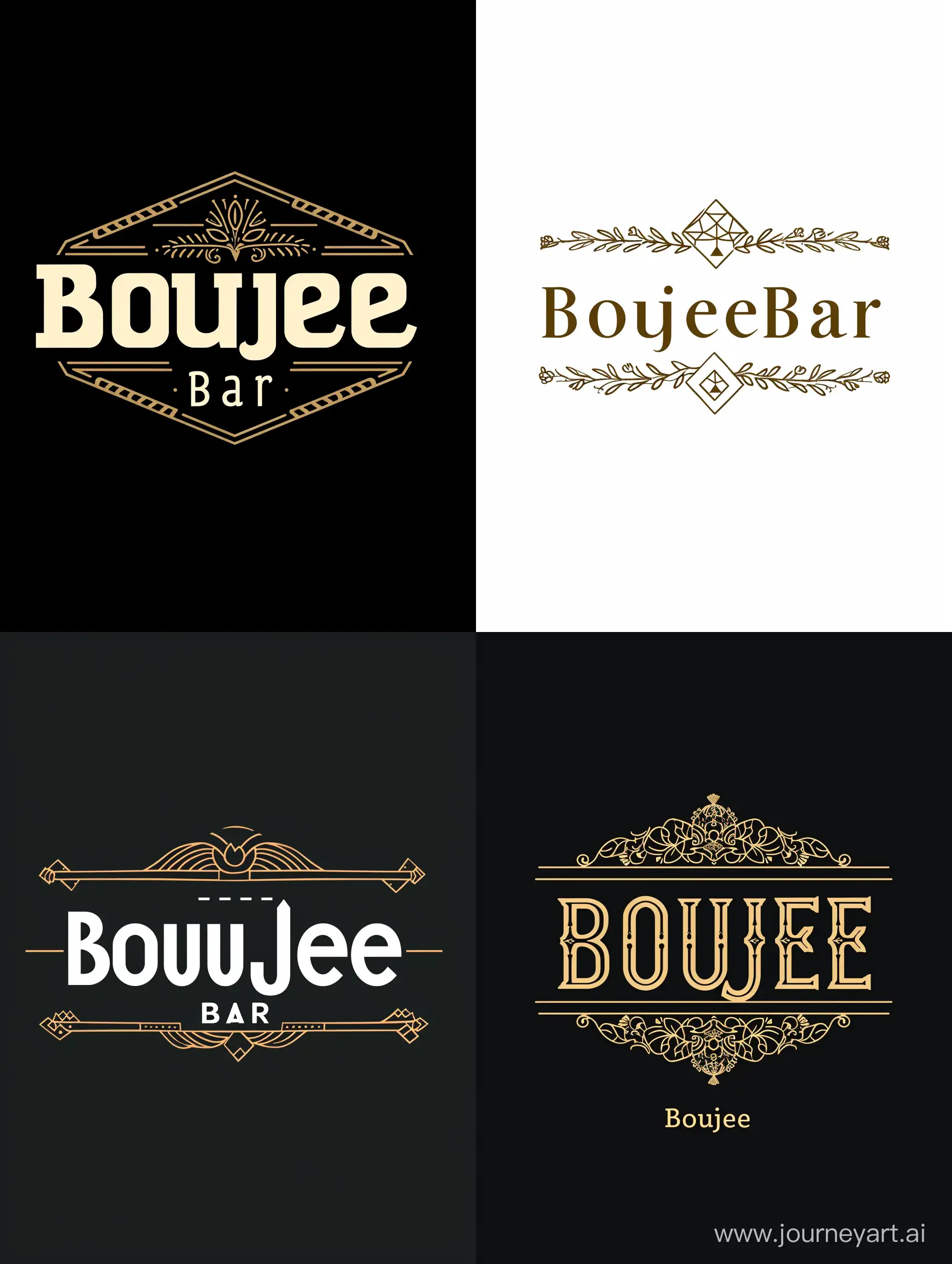 Create a logo with the text “Boujee Bar”