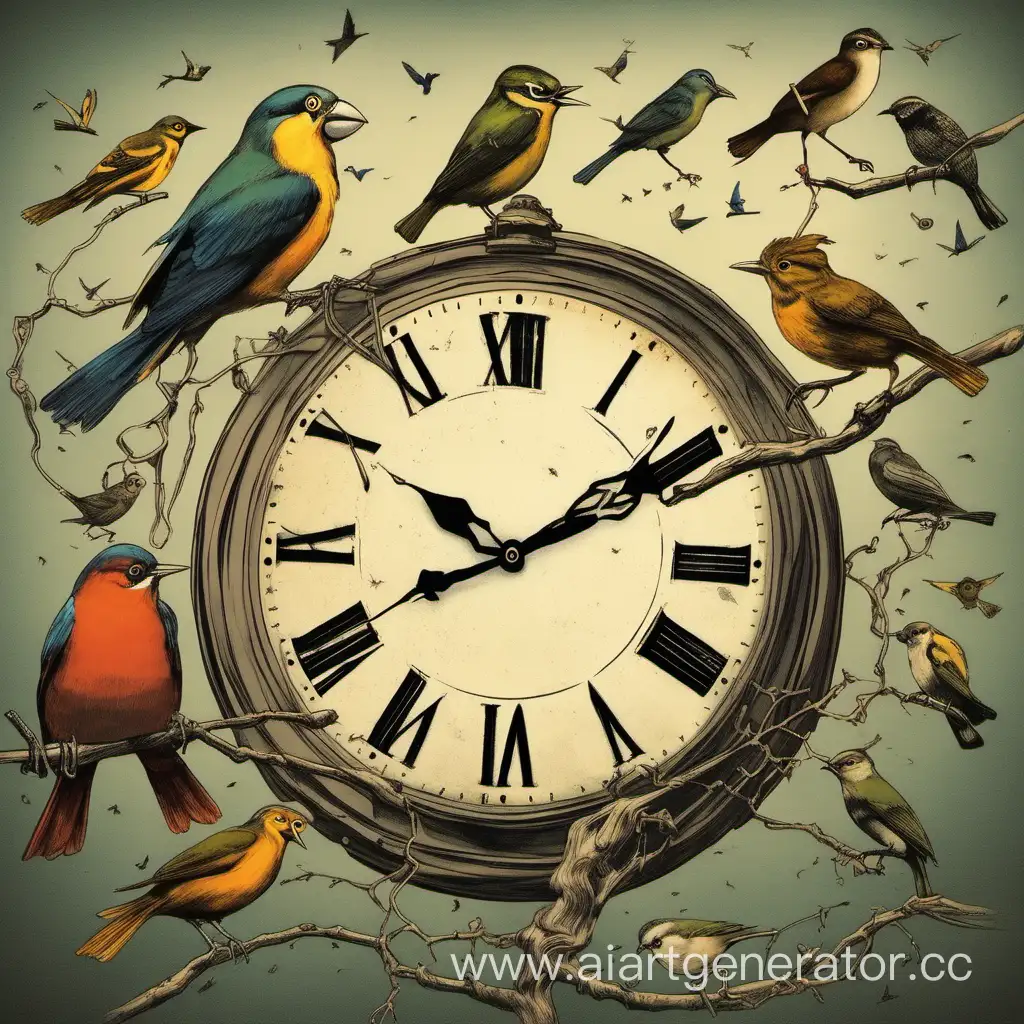 birds, time, clocks