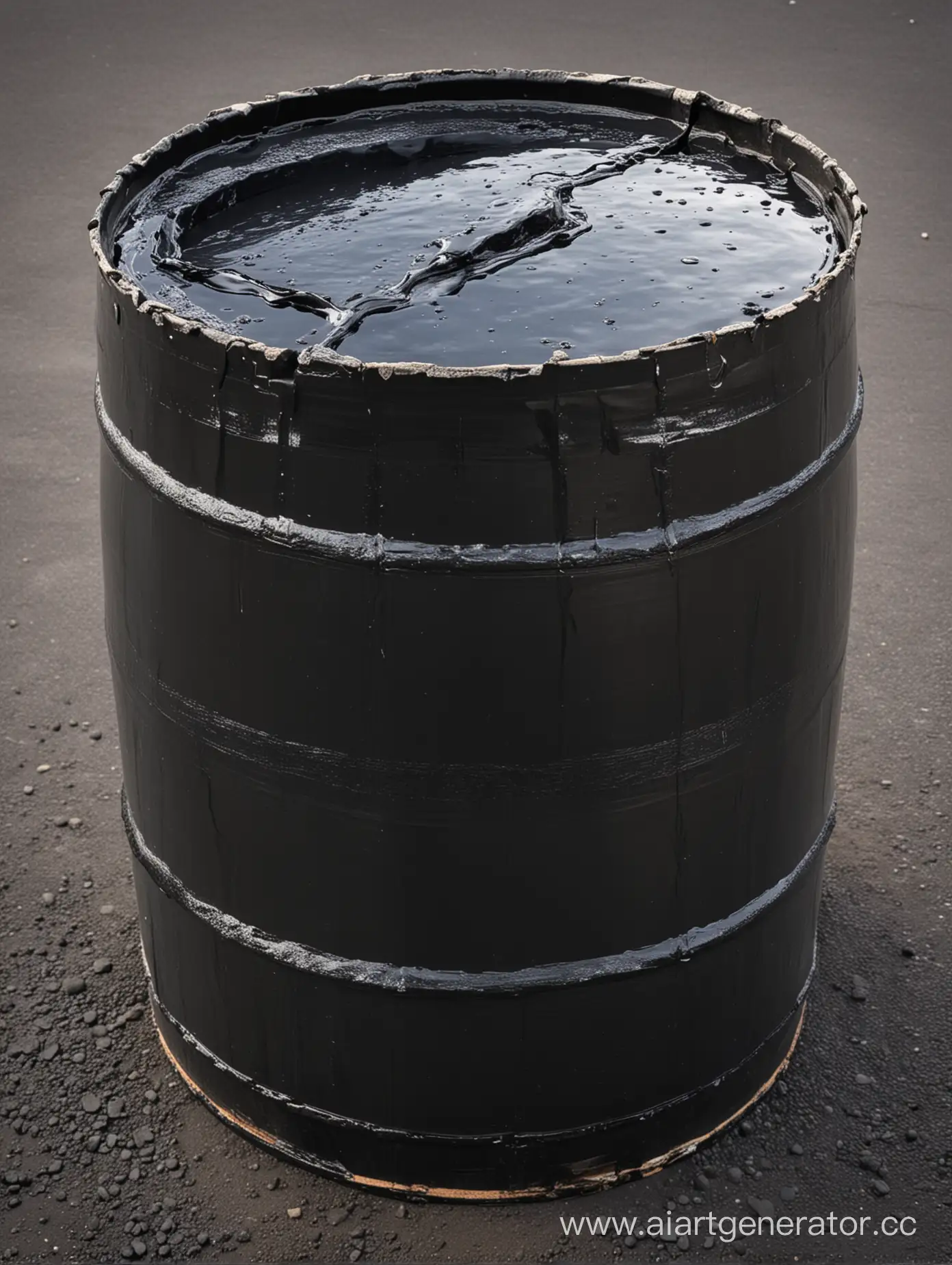 Rustic-Barrel-of-Bitumen-Industrial-Oil-Drum-in-Natural-Setting