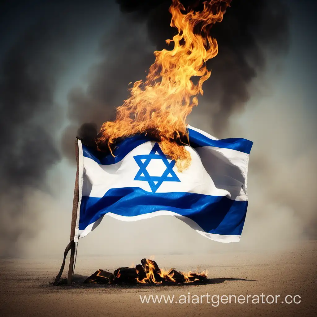 горящий флаг израиля