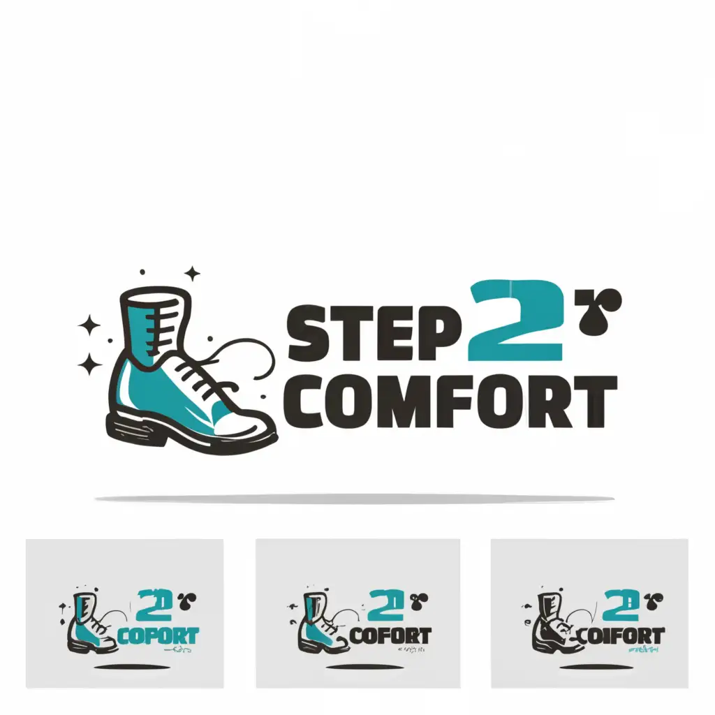 a logo design,with the text 'Step2Comfort', main symbol:Shoes and socks,slogan: Elevate your every step 