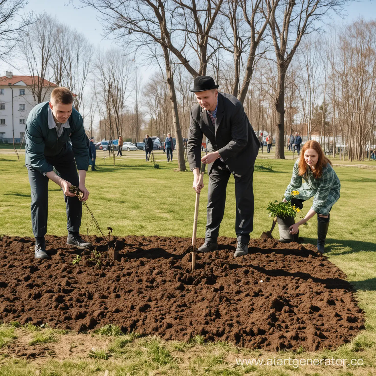 Communityled-Tree-Planting-Event-in-Belarusian-City-on-a-Sunny-Spring-Day