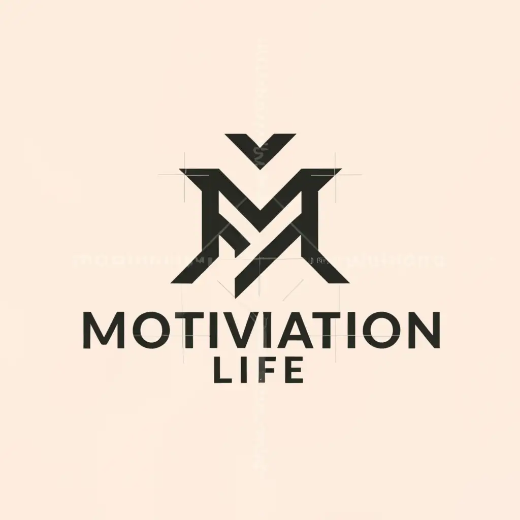 a logo design,with the text "Motivation Life", main symbol:M,Minimalistic,clear background
