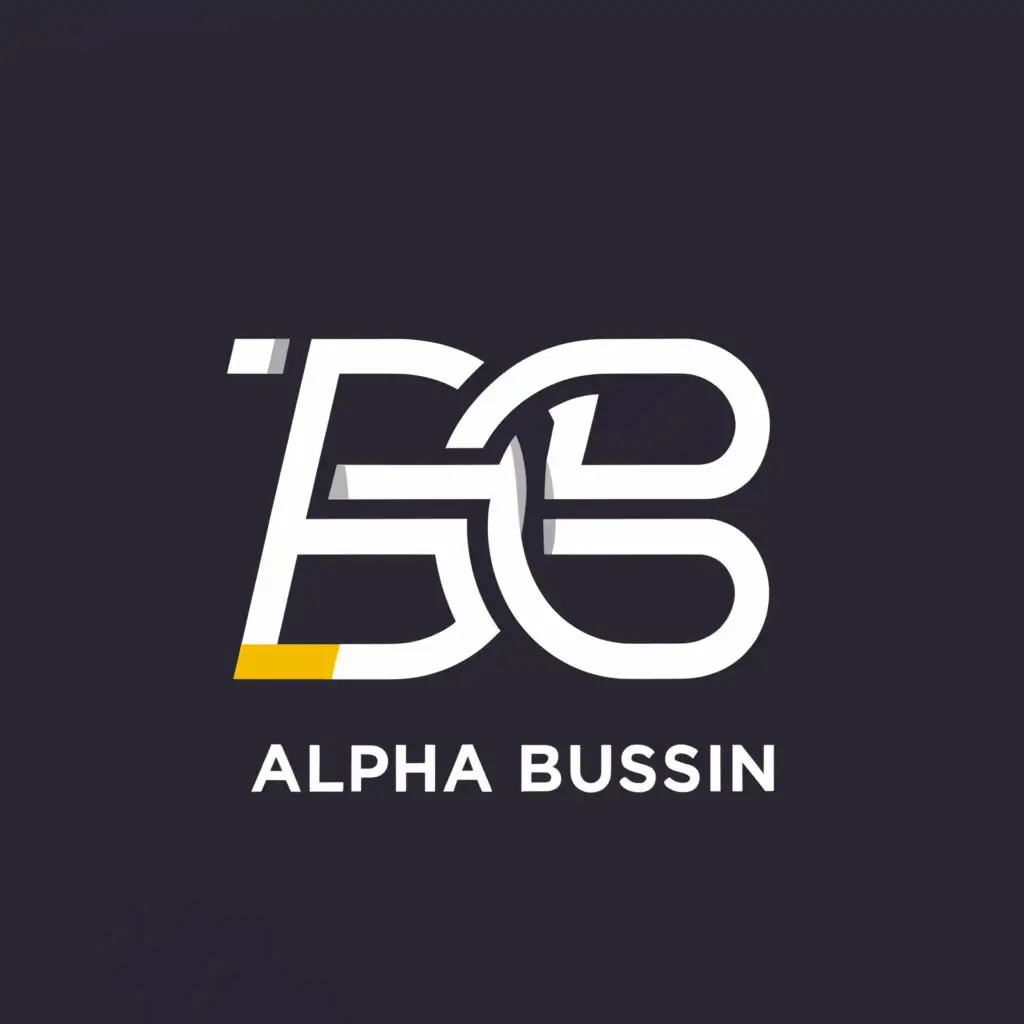 a logo design,with the text "Alpha bussin", main symbol:AB,Moderate,clear background