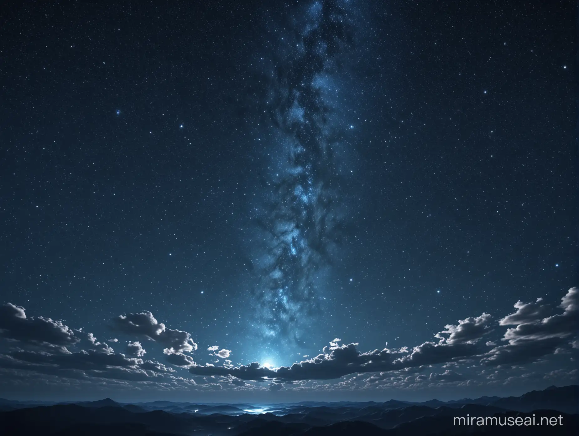 Starry Blue Sky Night Scene 3D 8K High Definition Wallpaper