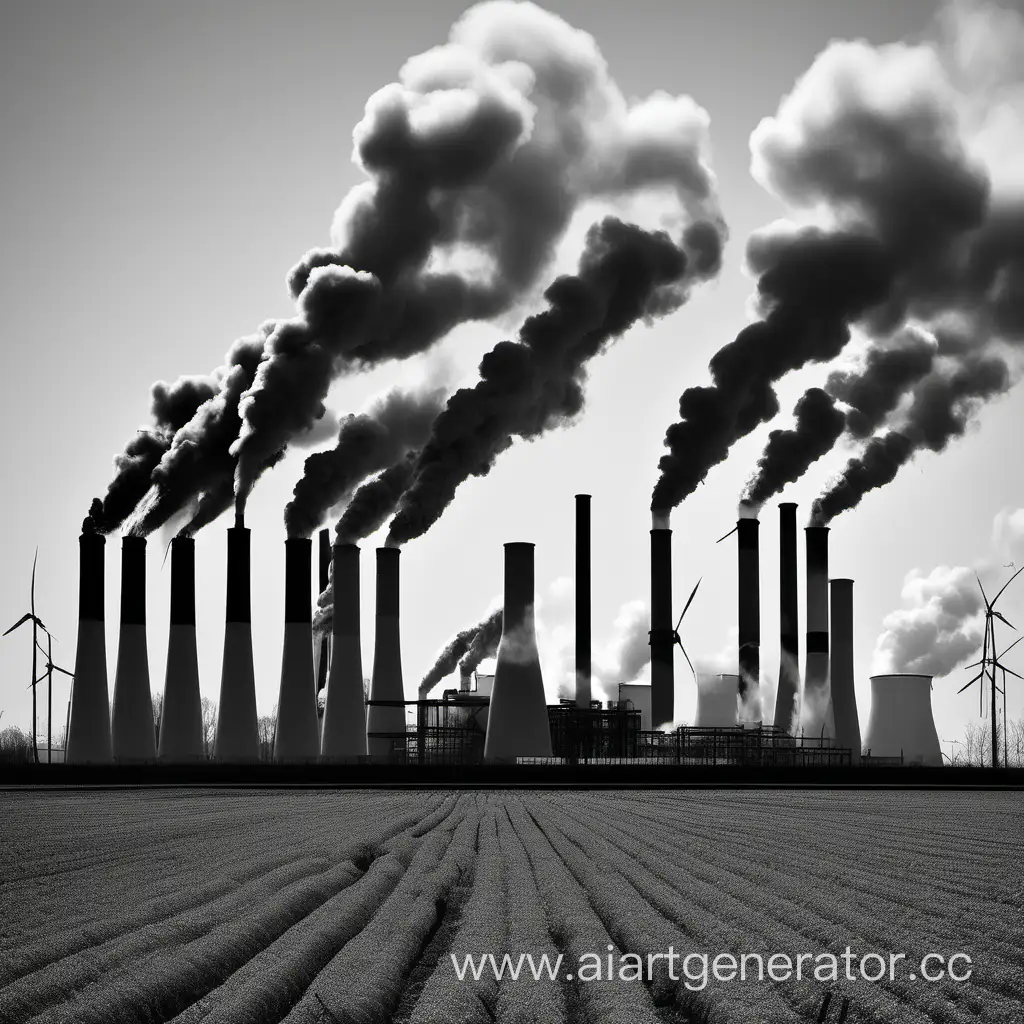 Minimalist-Black-and-White-Image-of-Greenhouse-Gas-Emissions