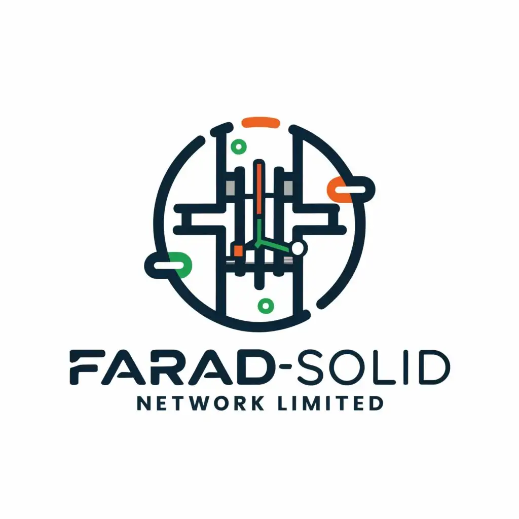 logo, Electric transformer, with the text "FARAD SOLID NETWORK LIMITED", typography