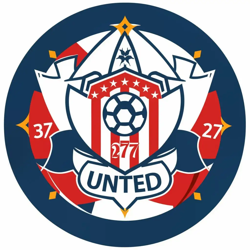logo, Soccer, with the text "37united27", typography, be used in Entertainment industry
