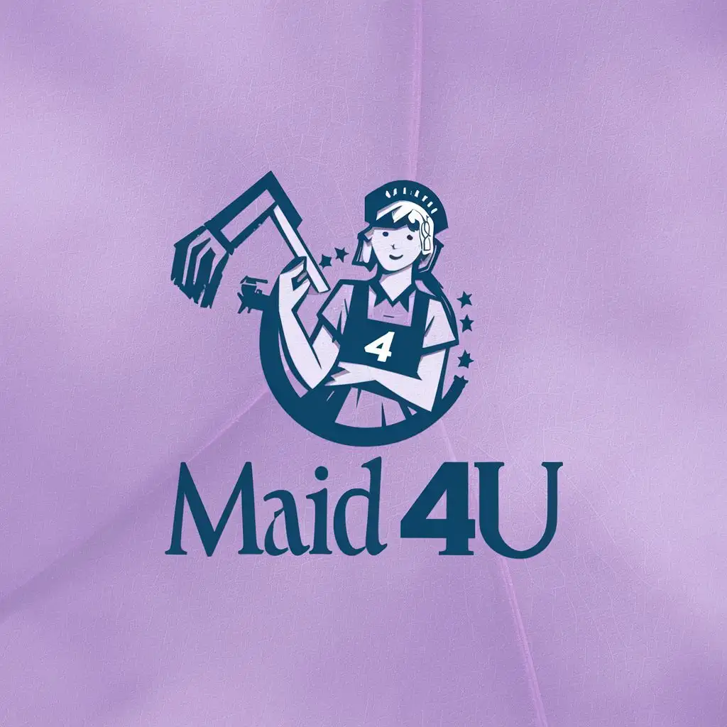 logo, Maid, with the text "Maid 4 U", typography