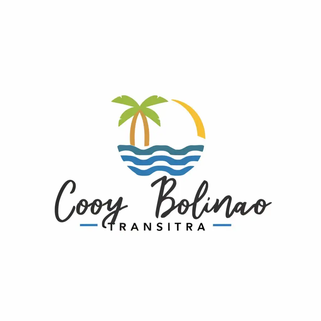 a logo design,with the text "Cozy Bolinao Transient", main symbol:Playa transitoria,Minimalistic,be used in Travel industry,clear background