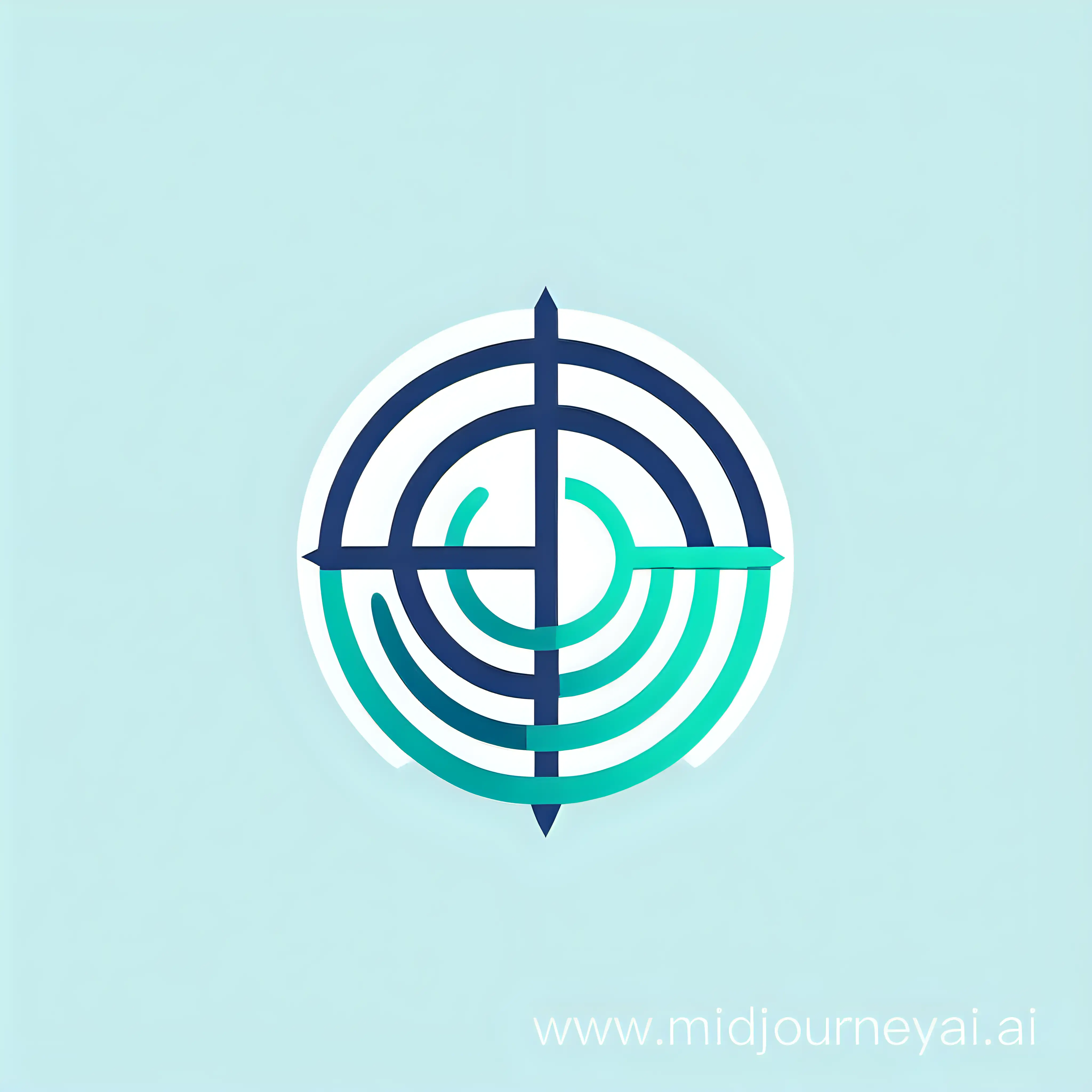 Minimalist Flat Sphere Logo with Growth Symbol