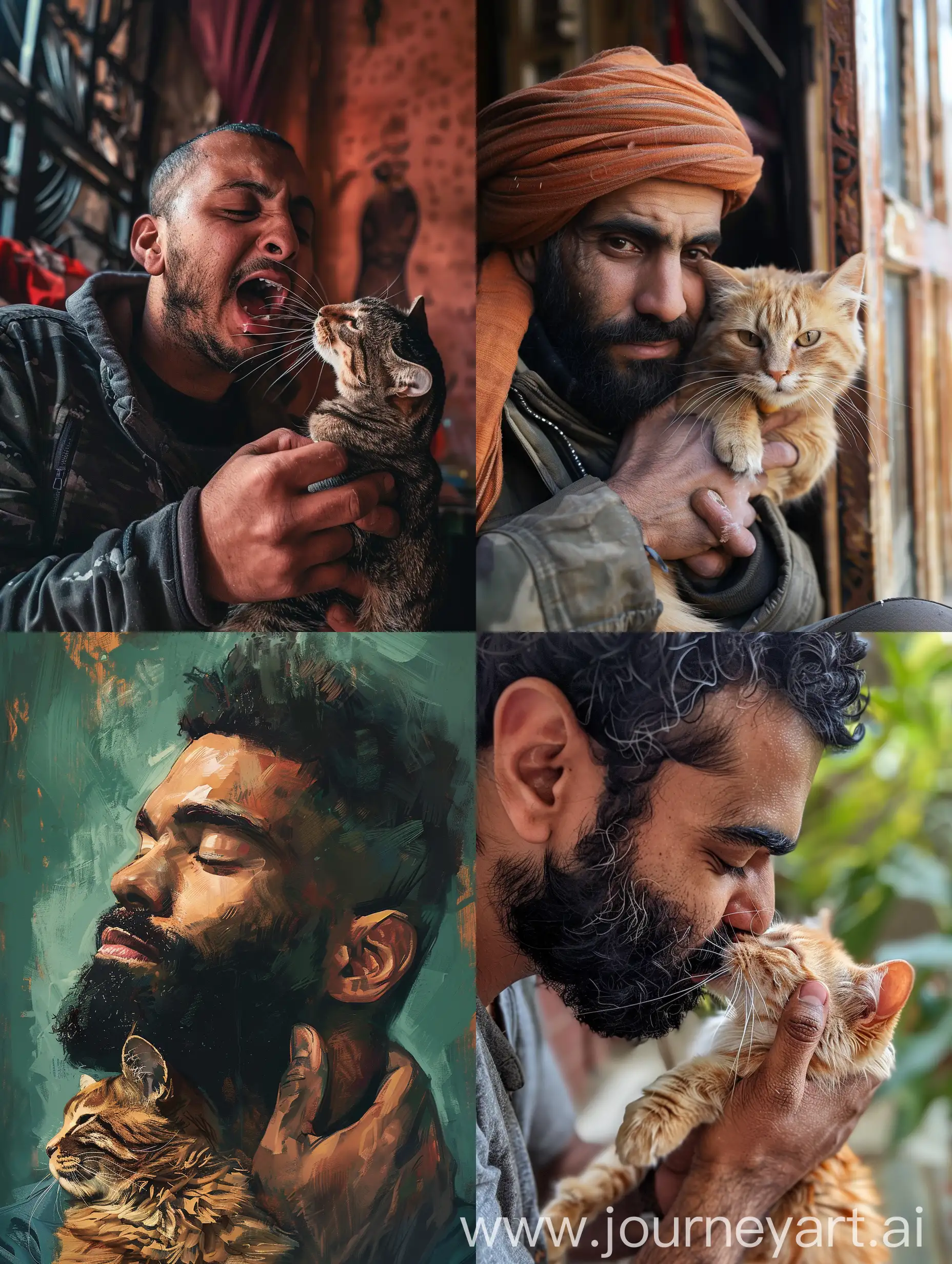 Saeed-Enjoying-a-CatThemed-Meal-with-Vibrant-Colors