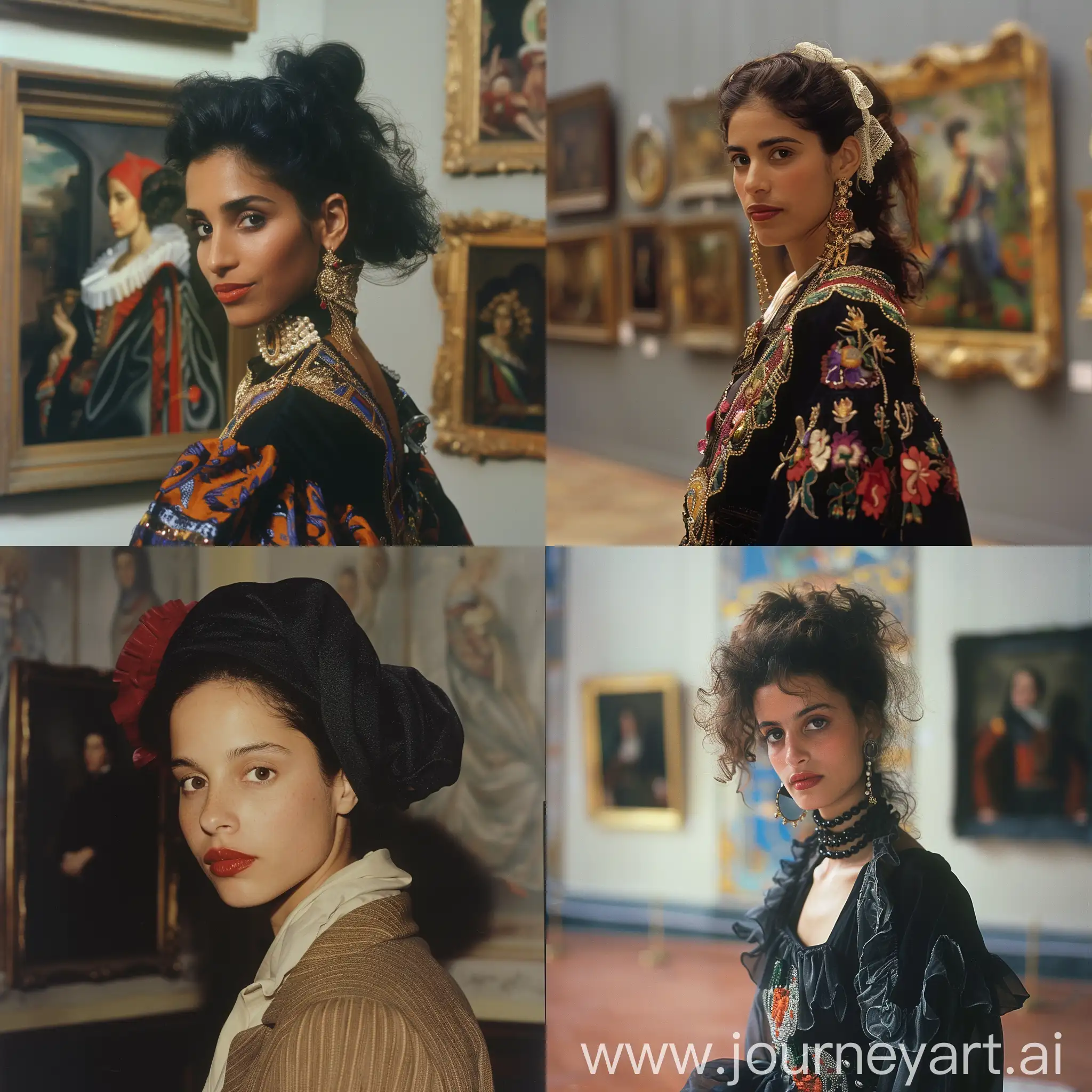 Elegant-Fusion-SpanishDutch-Woman-in-a-1990s-Art-Museum