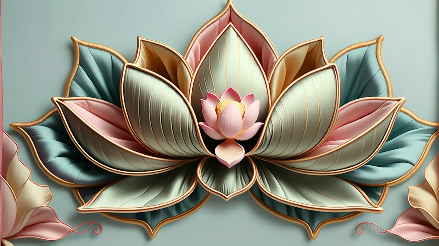 Elegant LotusInspired Silk Factory Logo in Pastel Colors