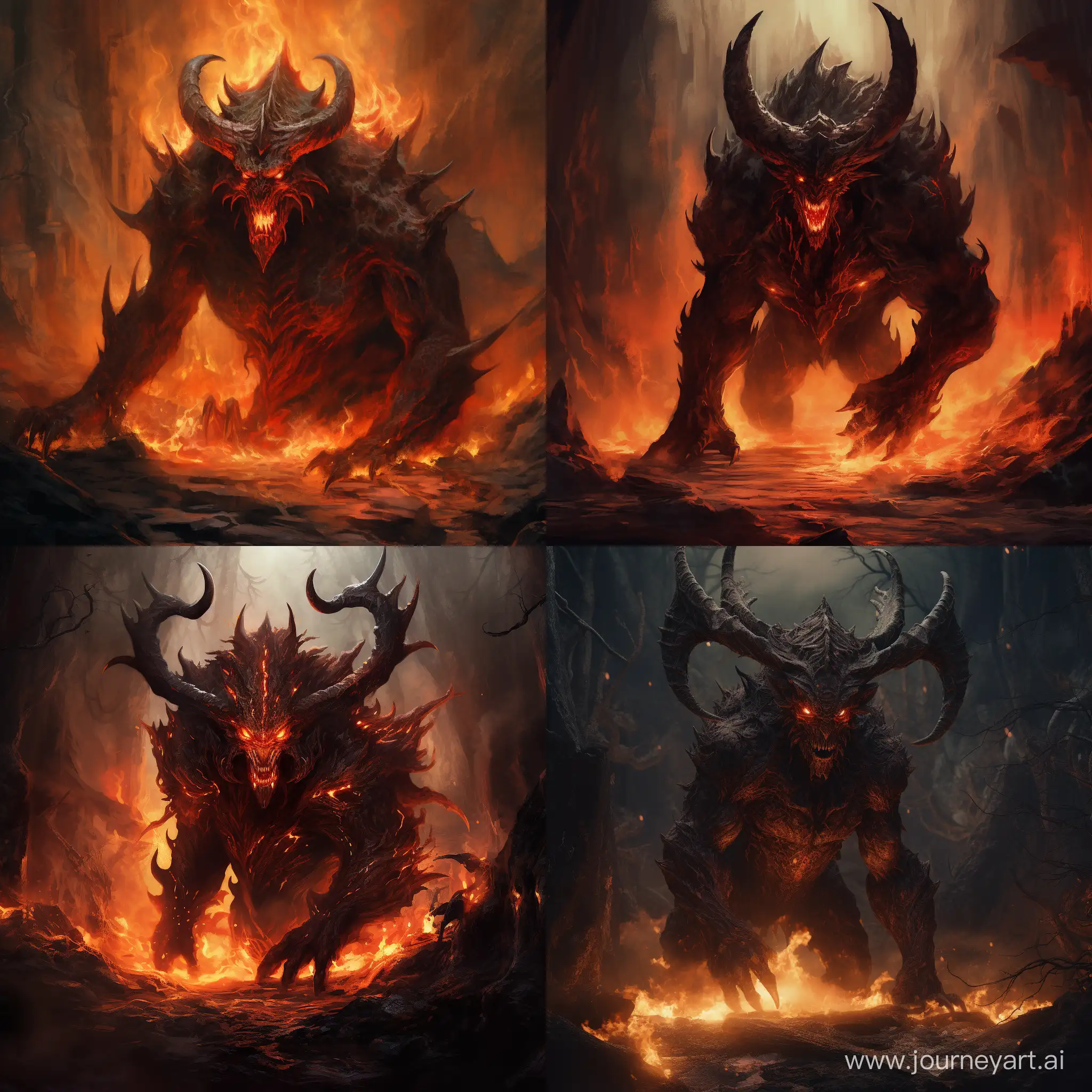 Sinister-Horned-Monster-Amidst-Fiery-Inferno