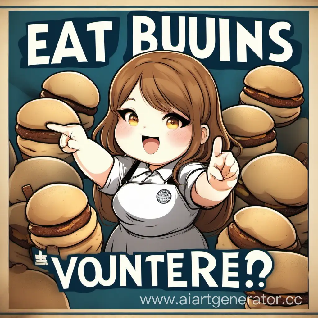 Volunteer-Recruitment-Poster-Featuring-Chubby-Girl-Pointing-Towards-Viewer