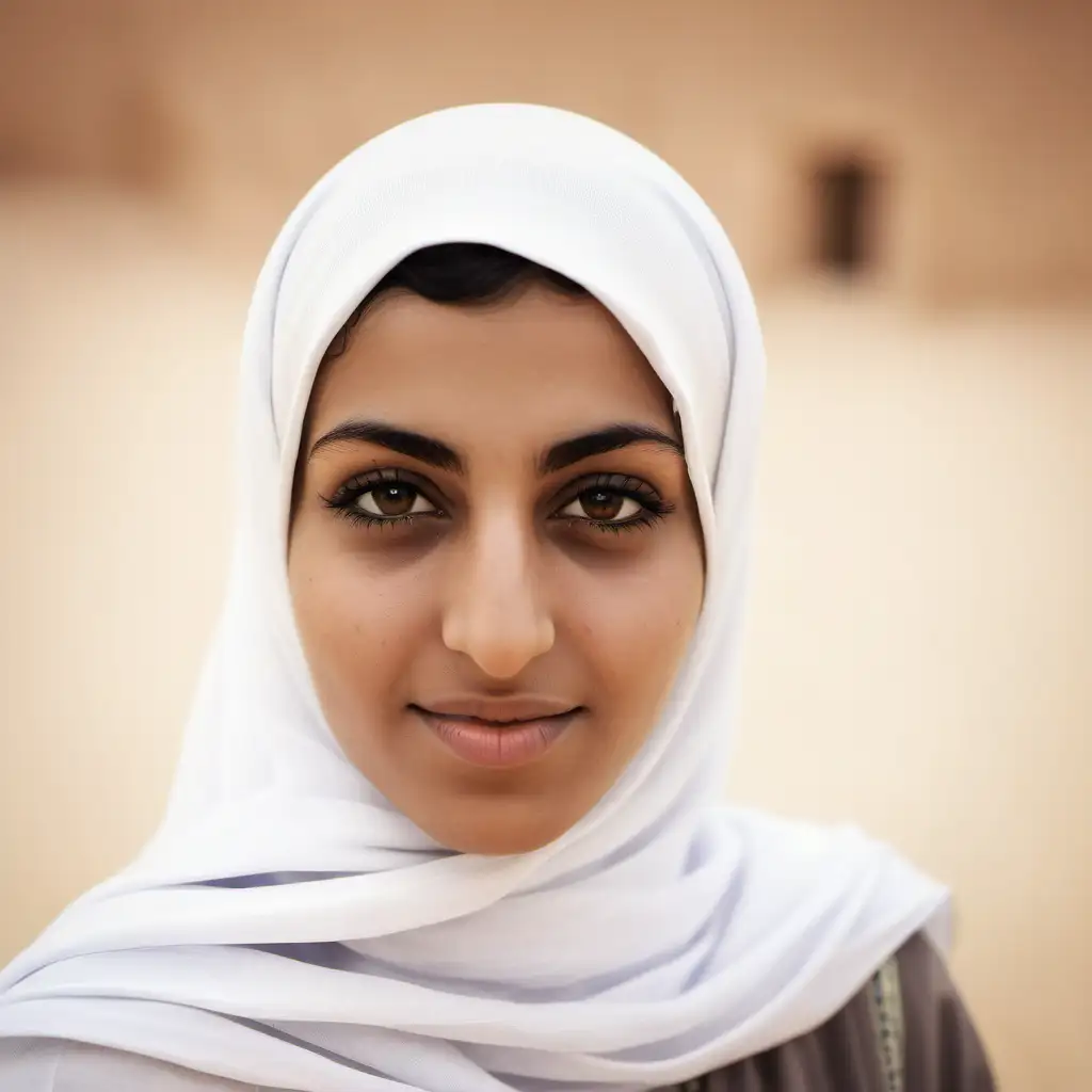 Portrait of a 25YearOld Arabian Woman Gazing Directly into the Camera